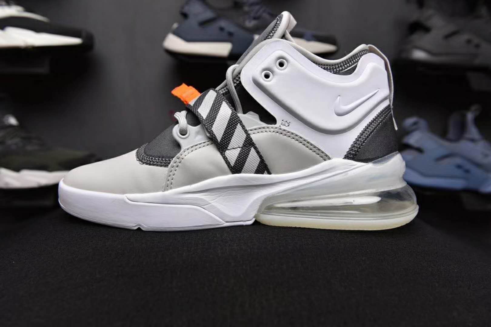 Nike Air Force 270 Mid White Grey Black Shoes - Click Image to Close